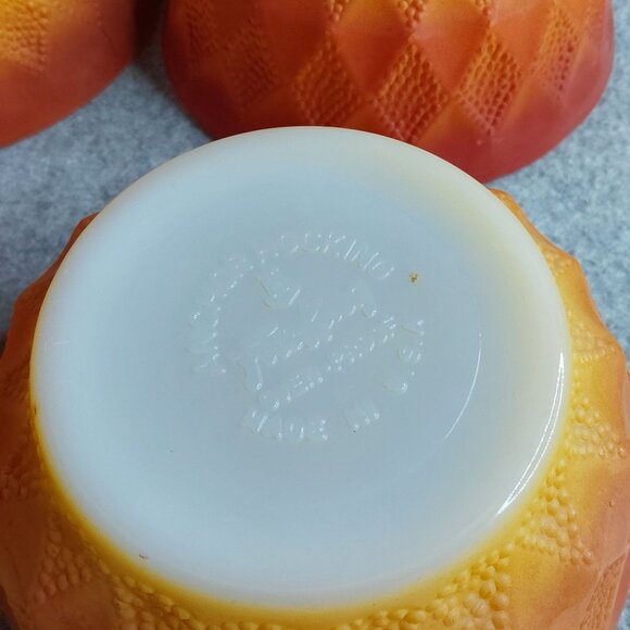 Vintage Anchor Hocking Fire King Bowls‎ Oven Proof Gradient Red Orange Se… - Picture 8 of 9